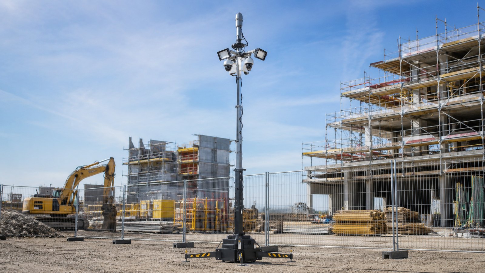 Camerabewaking op een zakelijke projectlocatie