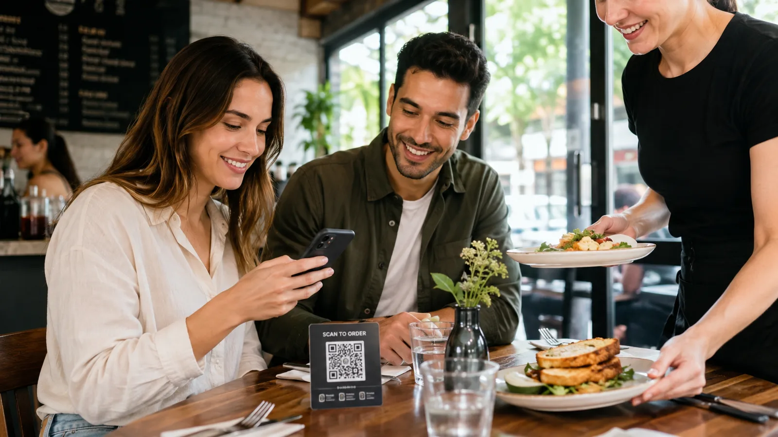 Gasten bestellen via QR-code aan een restauranttafel